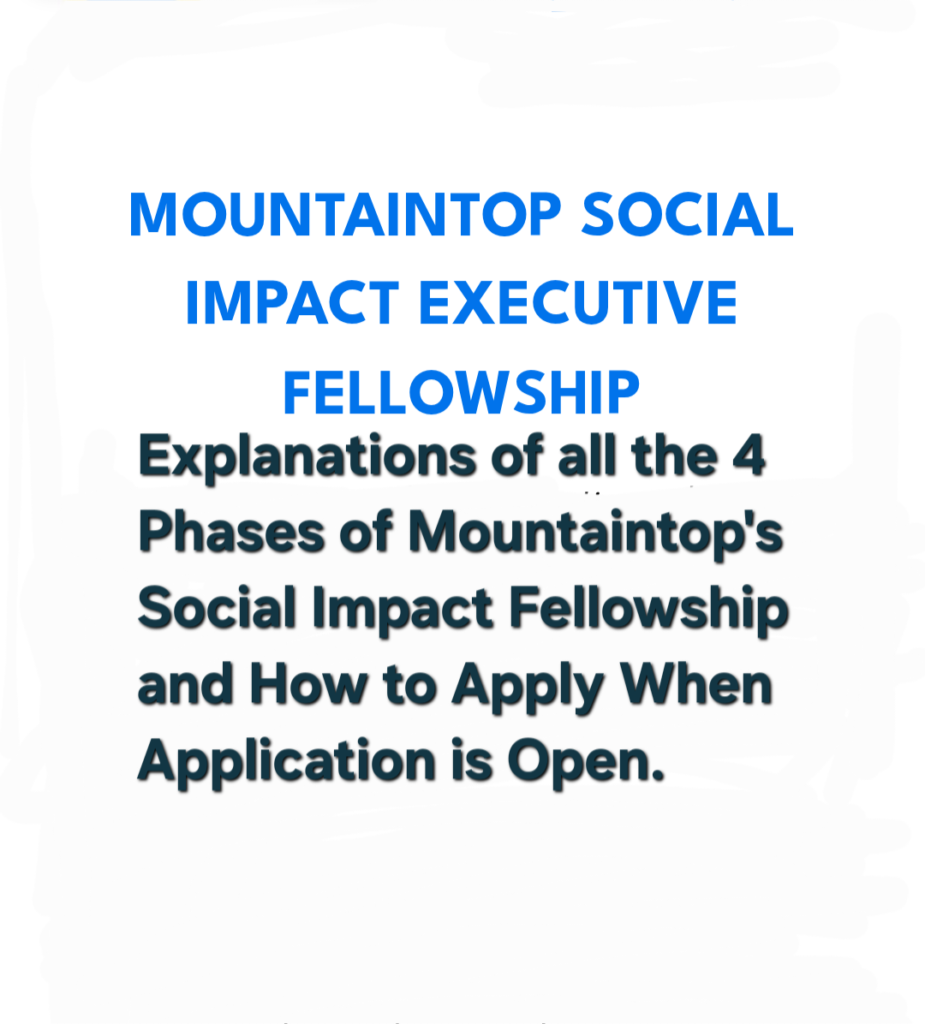 4 Phases of Mountaintop's social Impact fellowship