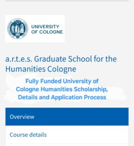 University of Cologne Humanities Scholarship